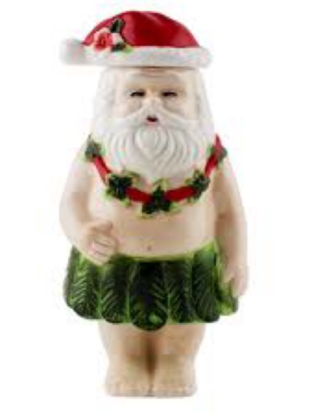 Holiday Santa tiki mug, White & Green
